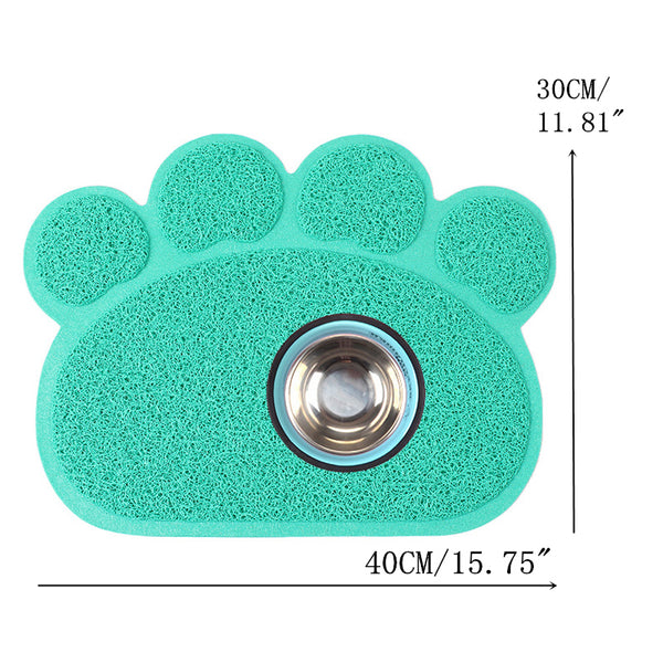 Cat Feeding Mat Cute Paw Shape Pad Bowl