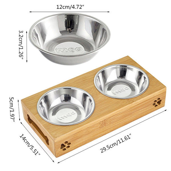 Double Cat Pet  Bowl Cat Feeder