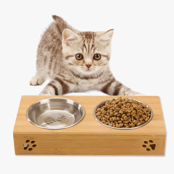 Double Cat Pet  Bowl Cat Feeder