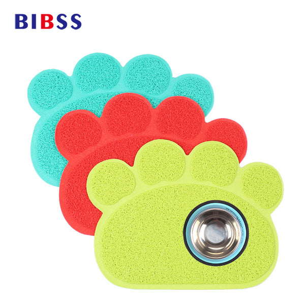 Cat Feeding Mat Cute Paw Shape Pad Bowl